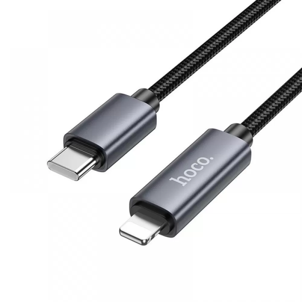 HOCO kabal (kabl) Type C na Lightning s prikazom PD 27W X112 1 m crni