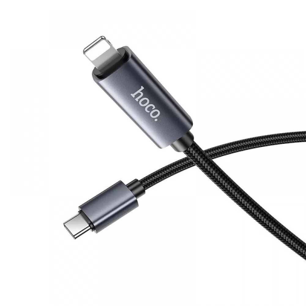 HOCO kabal (kabl) Type C na Lightning s prikazom PD 27W X112 1 m crni