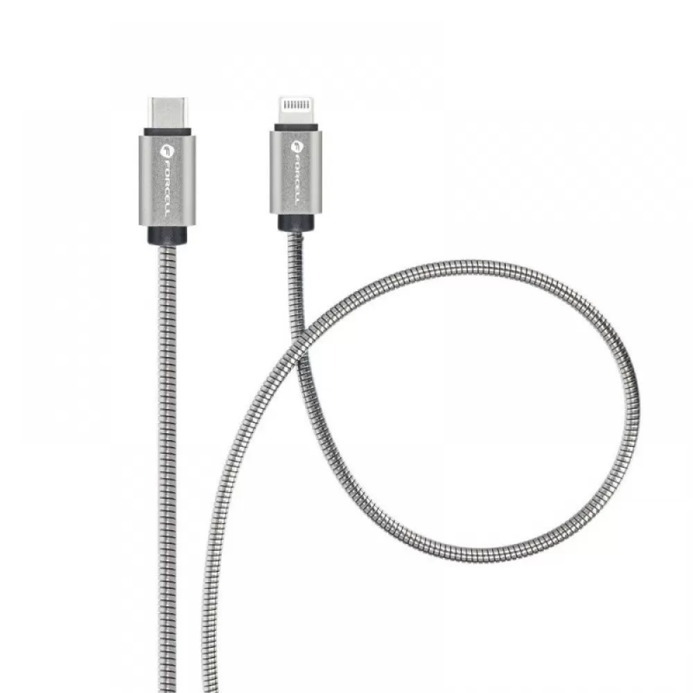 FORCELL F-ENERGY Metal C238 kabal (kabl) Type C na Lightning PD 3A 27W 1 m srebrni