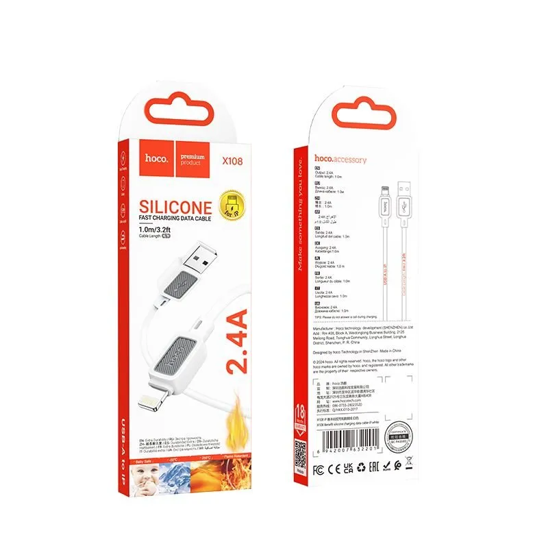 HOCO kabal (kabl) USB A na Lightning 2,4A X108 1 m bela