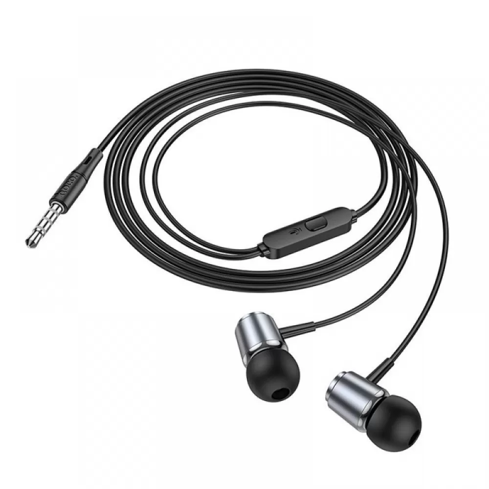 HOCO zicne slusalice Jack 3,5 mm s mikrofonom M108 metalno sive