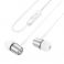 HOCO zicne slusalice Jack 3,5 mm s mikrofonom M108 srebrne