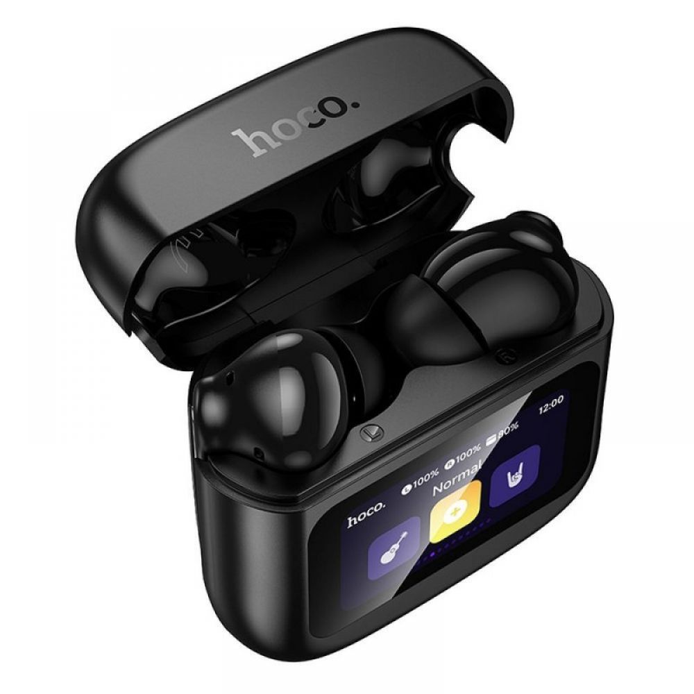 HOCO bezicne slusalice bluetooth s dodirnim ekranom TWS EQ14 crne