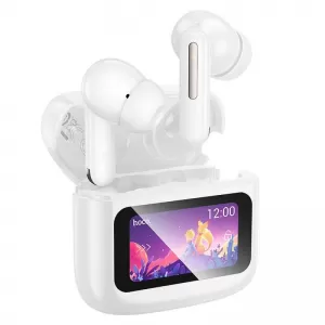 HOCO bezicne slusalice bluetooth s dodirnim ekranom TWS EQ14 bele