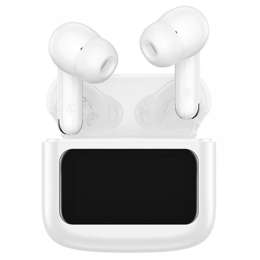 HOCO bezicne slusalice bluetooth s dodirnim ekranom TWS EQ14 bele