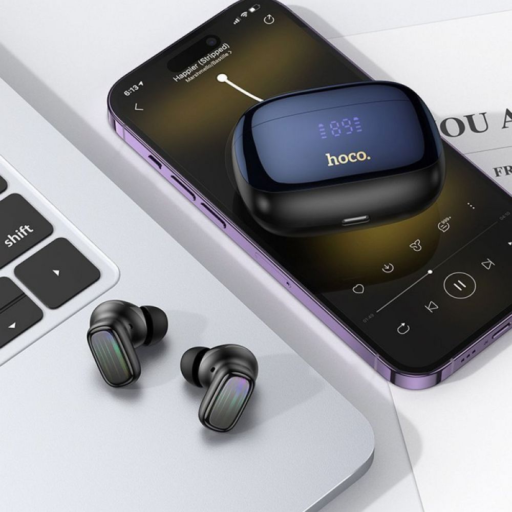 HOCO bezicne slusalice bluetooth TWS ANC + ENC EQ20 crne