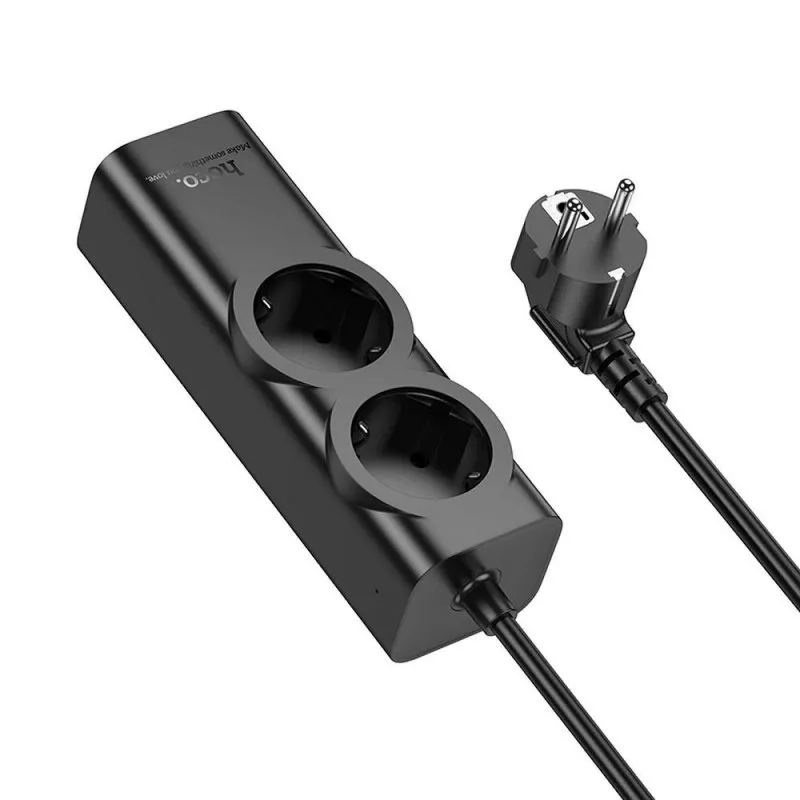 HOCO produzni kabal (kabl) 2 uticnice + USB A + 3 Ã— Type C PD QC3.0 3A 67W NS10 2 m crni