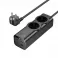 HOCO produzni kabal (kabl) 2 uticnice + USB A + 3 × Type C PD QC3.0 3A 67W NS10 2 m crni