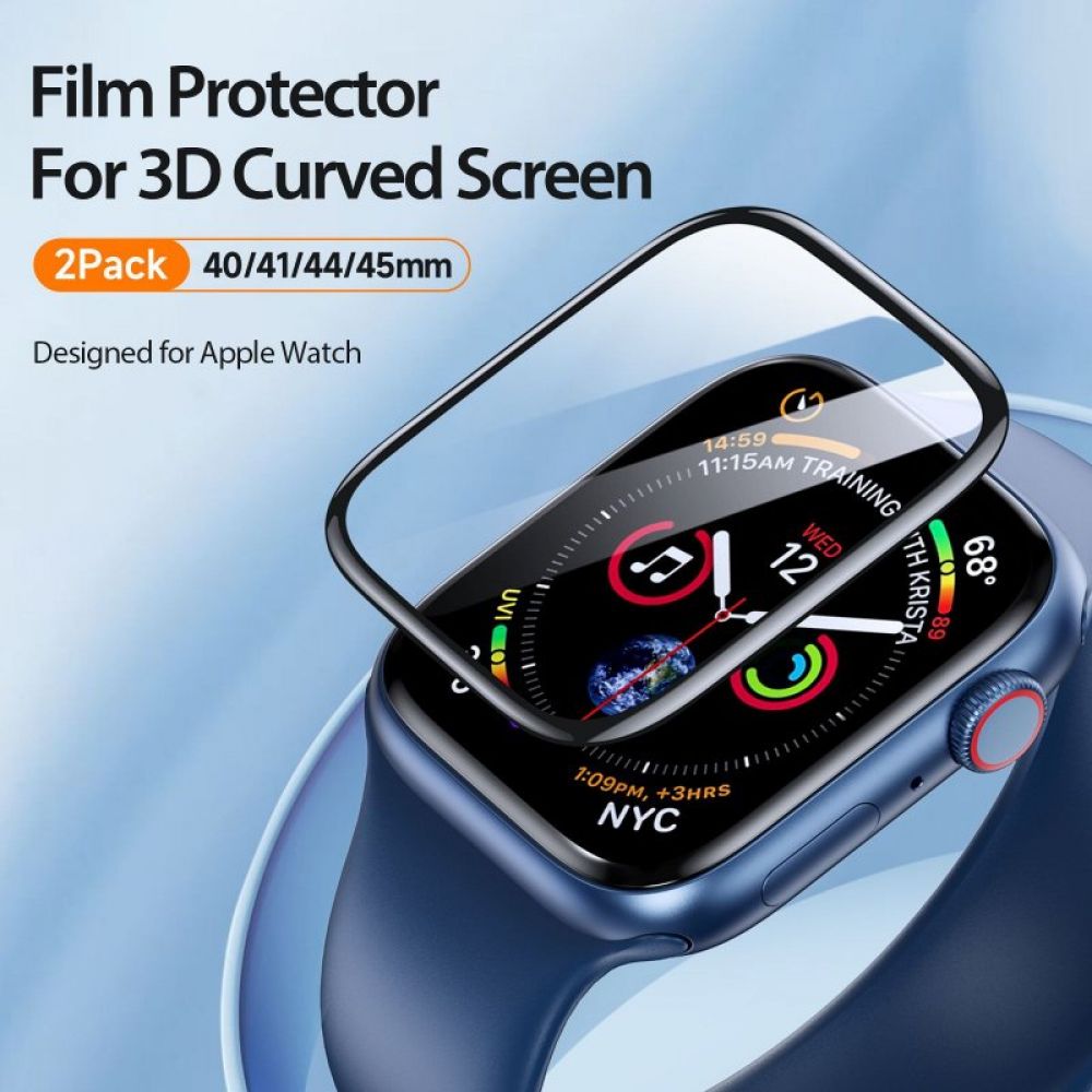 DUX DUCIS zastita ekrana PMMA s okvirom za Apple Watch 10 46 mm crna