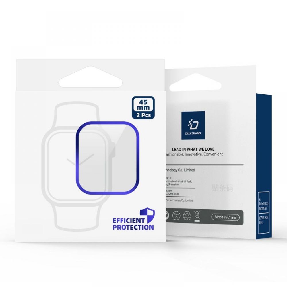 DUX DUCIS zastita ekrana PMMA s okvirom za Apple Watch 10 42 mm crna
