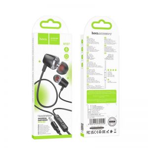 HOCO žične slušalice Jack 3.5 mm sa mikrofonom M107 crne