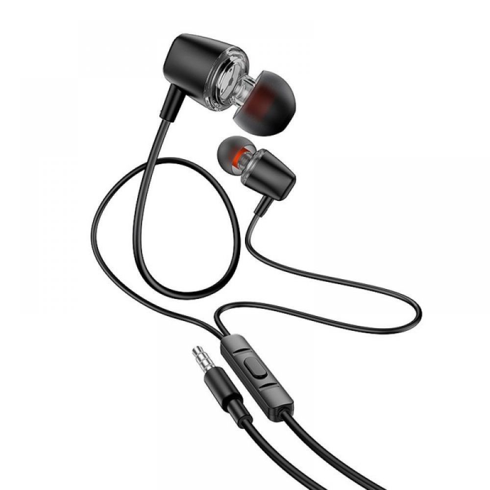 HOCO žične slušalice Jack 3.5 mm sa mikrofonom M107 crne