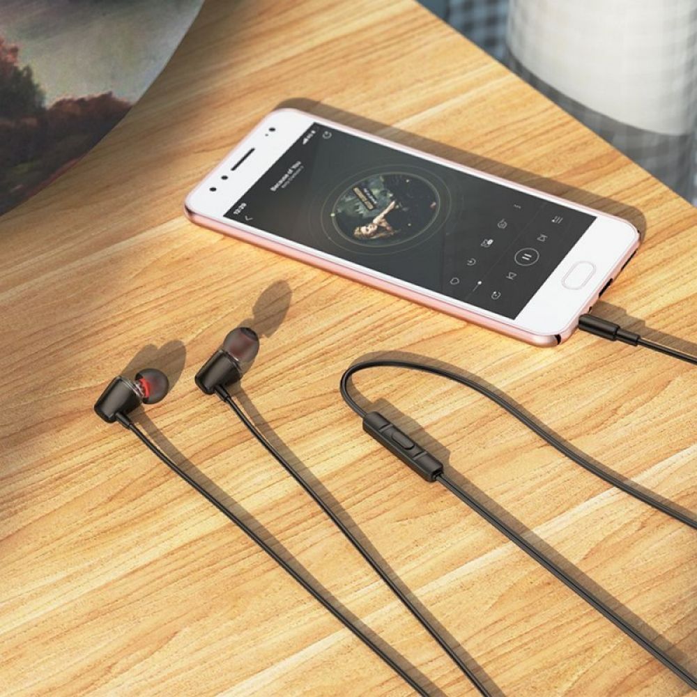 HOCO žične slušalice Jack 3.5 mm sa mikrofonom M107 crne