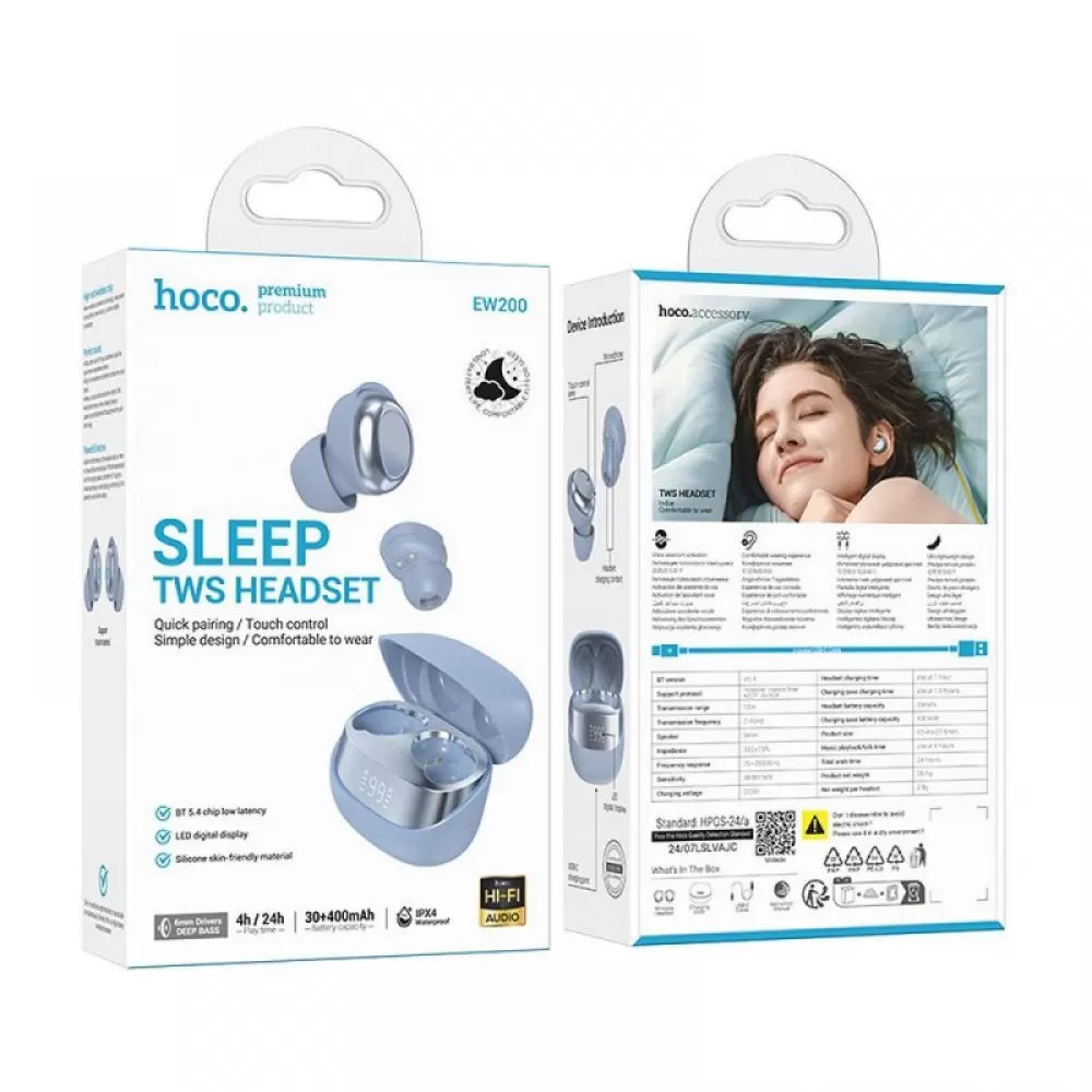 HOCO bežične Bluetooth slušalice TWS EW200 plave