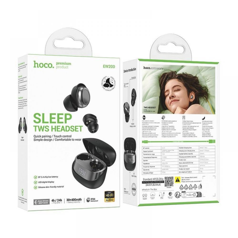 HOCO bežične Bluetooth slušalice TWS EW200 crne