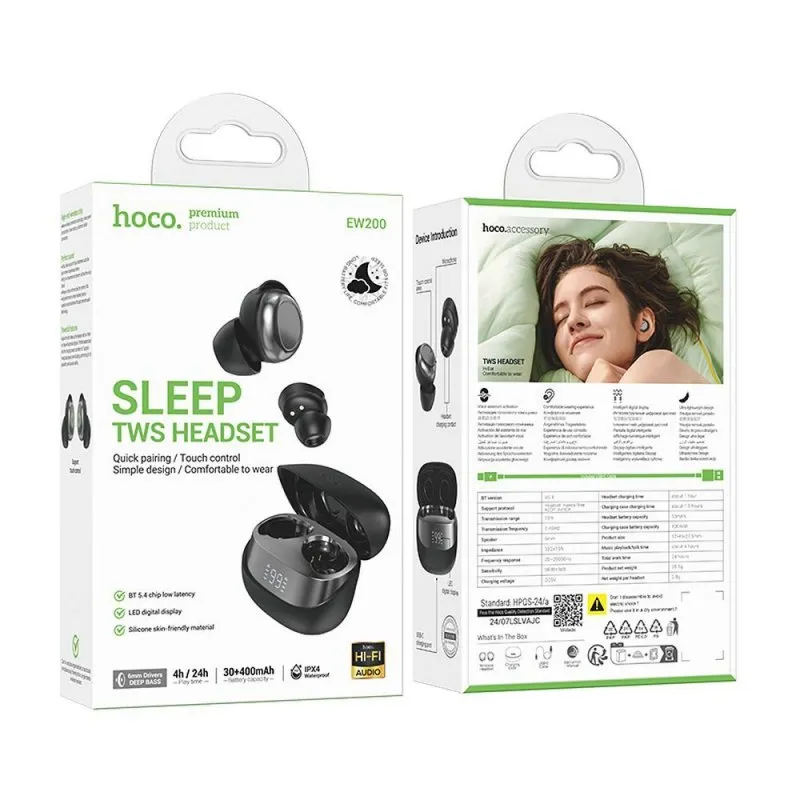 HOCO bežične Bluetooth slušalice TWS EW200 crne