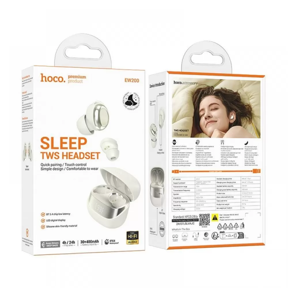 HOCO bežične Bluetooth slušalice TWS EW200 bele