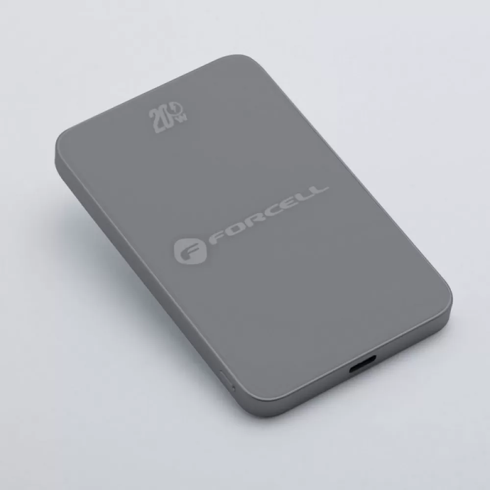 FORCELL F-ENERGY F5K8 Super Slim powerbank kompatibilan sa MagSafe PD3.0 QC4.0 15W 5000 mAh siva