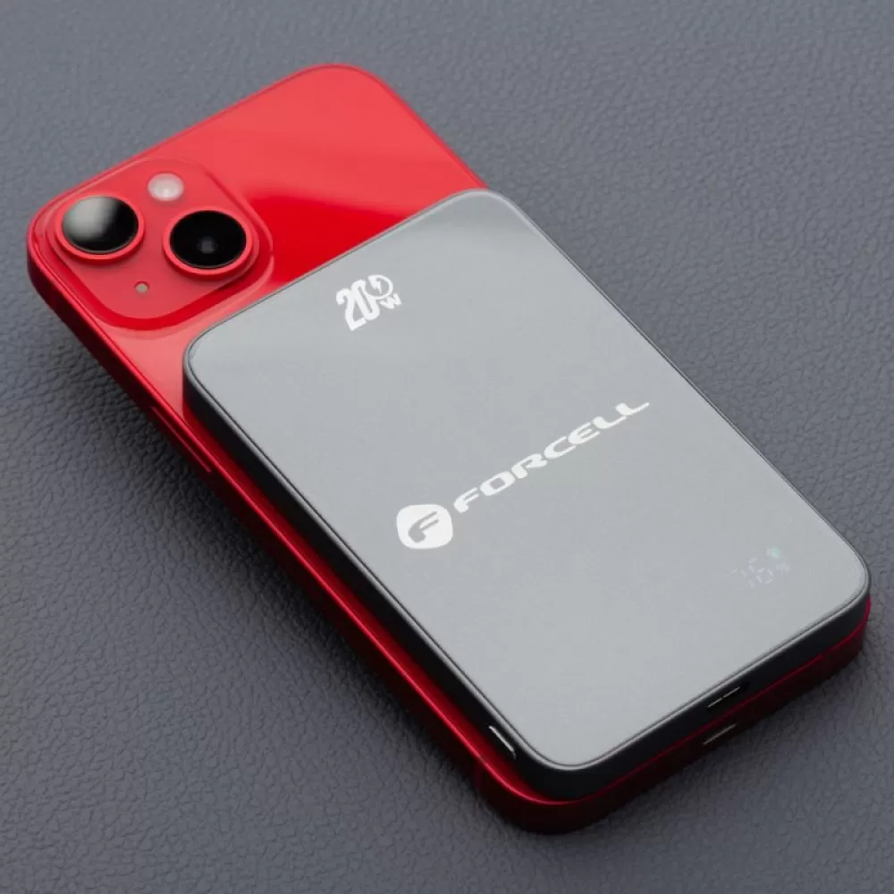 FORCELL F-ENERGY F5K8 Super Slim powerbank kompatibilan sa MagSafe PD3.0 QC4.0 15W 5000 mAh siva