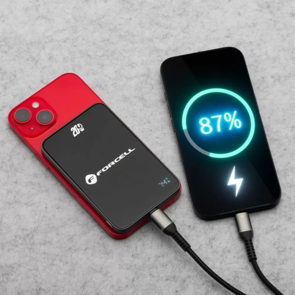 FORCELL F-ENERGY F5K8 Super Slim powerbank kompatibilan sa MagSafe PD3.0 QC4.0 15W 5000 mAh crna