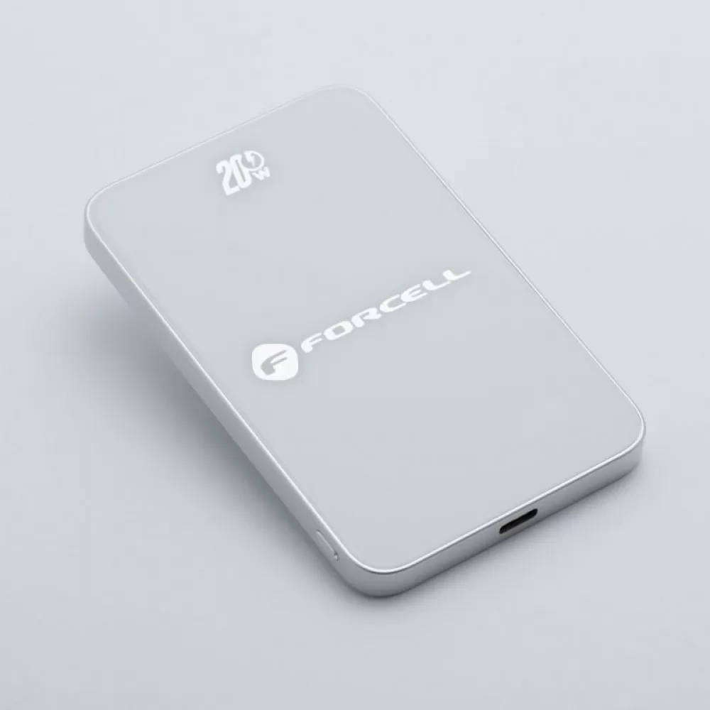 FORCELL F-ENERGY F5K8 Super Slim powerbank kompatibilan sa MagSafe PD3.0 QC4.0 15W 5000 mAh bela