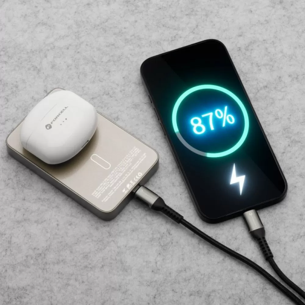 FORCELL F-ENERGY F10K8 Super Slim powerbank kompatibilan sa MagSafe PD3.0 QC4.0 15W 10000 mAh titanium