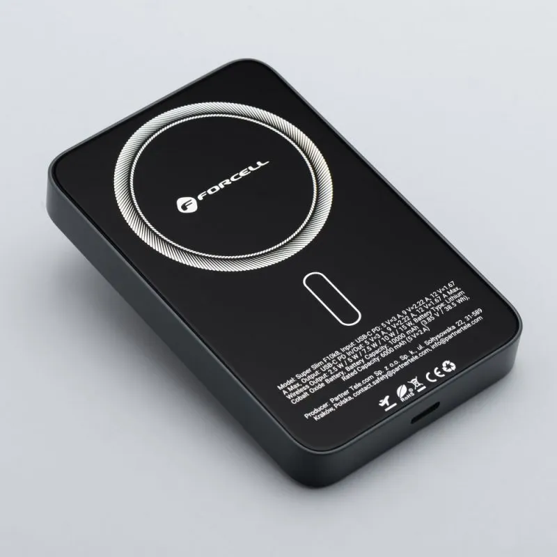 FORCELL F-ENERGY F10K8 Super Slim powerbank kompatibilan sa MagSafe PD3.0 QC4.0 15W 10000 mAh crna