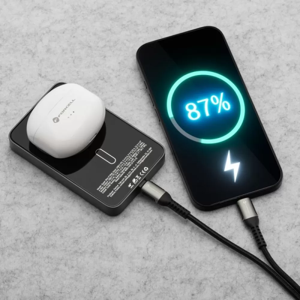 FORCELL F-ENERGY F10K8 Super Slim powerbank kompatibilan sa MagSafe PD3.0 QC4.0 15W 10000 mAh crna