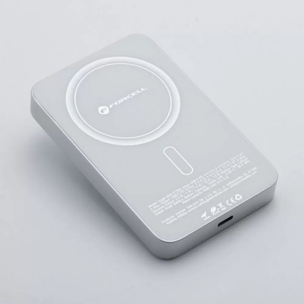 FORCELL F-ENERGY F10K8 Super Slim powerbank kompatibilan sa MagSafe PD3.0 QC4.0 15W 10000 mAh bela