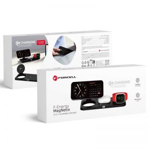 FORCELL F-ENERGY MagNetix 3w1 QI2 20.5W bežično punjenje kompatibilno sa MagSafe crno