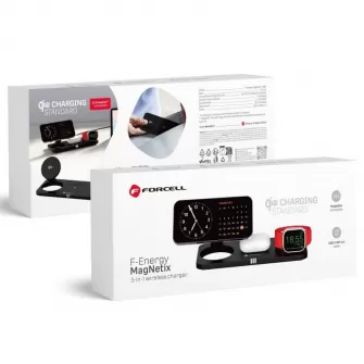 FORCELL F-ENERGY MagNetix 3w1 QI2 20.5W bežično punjenje kompatibilno sa MagSafe crno