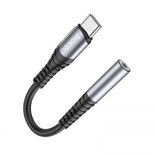 HOCO adapter AUX Jack 3.5 mm (ženski) na USB C (muški) LS33 metalik siva