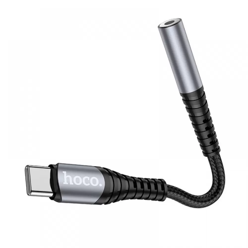 HOCO adapter AUX Jack 3.5 mm (ženski) na USB C (muški) LS33 metalik siva