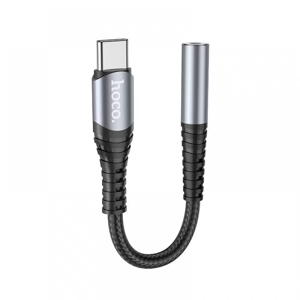 HOCO adapter AUX Jack 3.5 mm (ženski) na USB C (muški) LS33 metalik siva