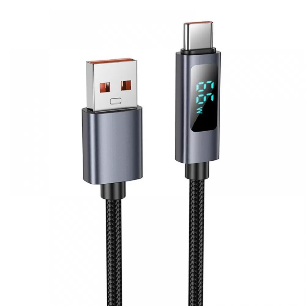 Kabl USB A na USB C Hoco 5A sa displejem 1 m X112 crna