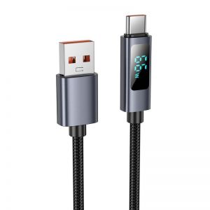 Kabl USB A na USB C Hoco 5A sa displejem 1 m X112 crna