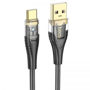 Kabl USB A na USB C Hoco 2.4A 1.2 m U121 crna providna