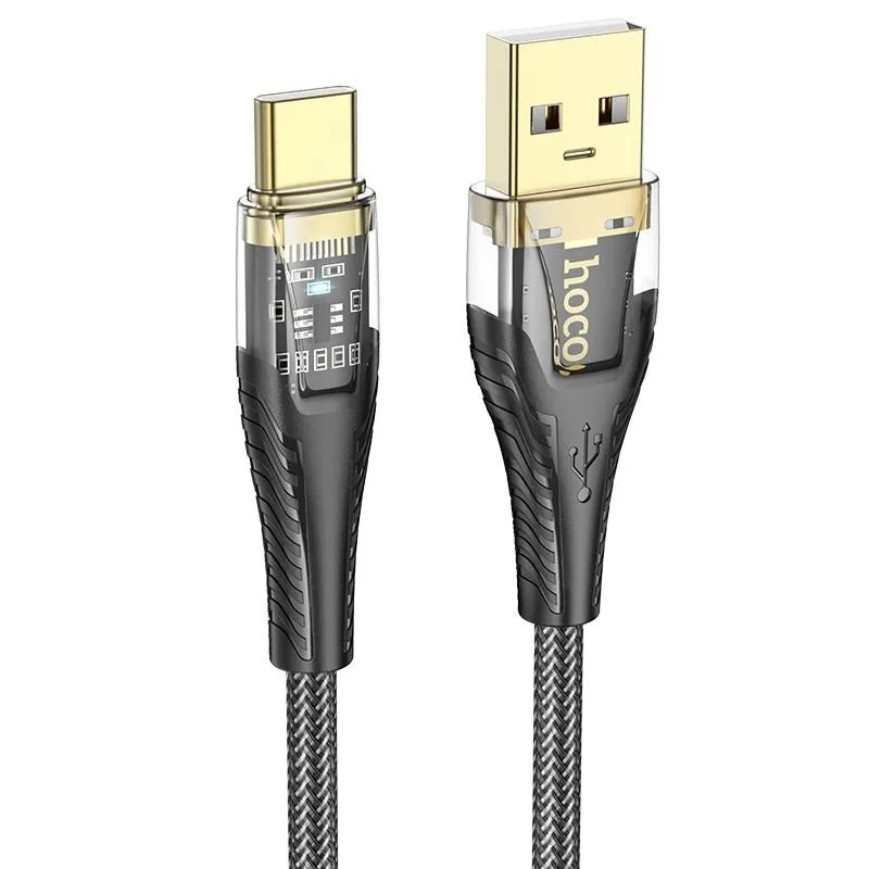 Kabl USB A na USB C Hoco 2.4A 1.2 m U121 crna providna