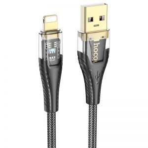 Kabl USB A na Lightning Hoco 2.4A 1.2 m U121 crna providna