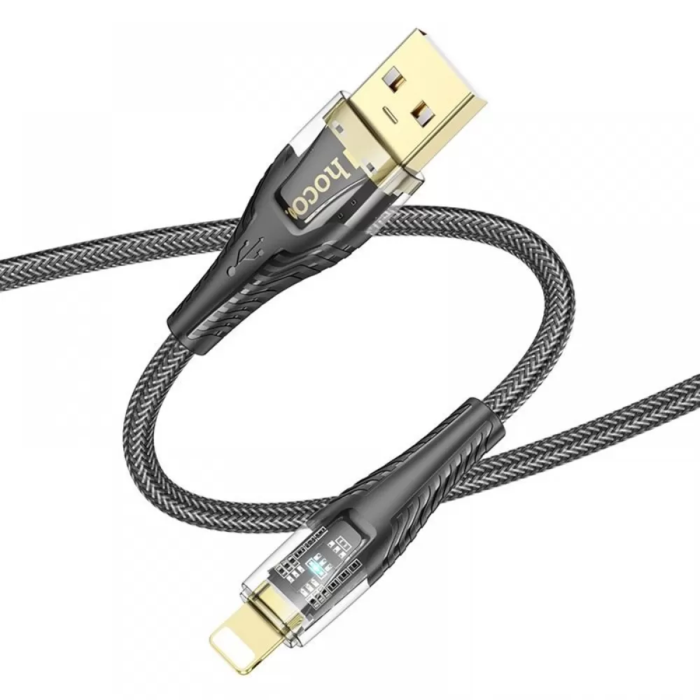 Kabl USB A na Lightning Hoco 2.4A 1.2 m U121 crna providna