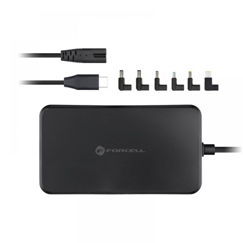 FORCELL F-ENERGY E856 univerzalni punjac za laptop 90W (6 adaptera) crni