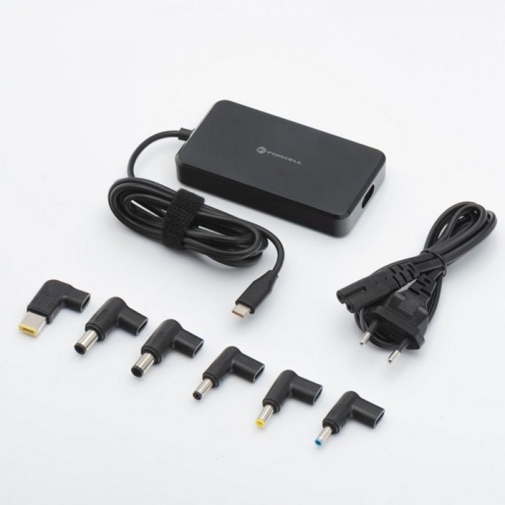 FORCELL F-ENERGY E856 univerzalni punjac za laptop 65W (6 adaptera) crni