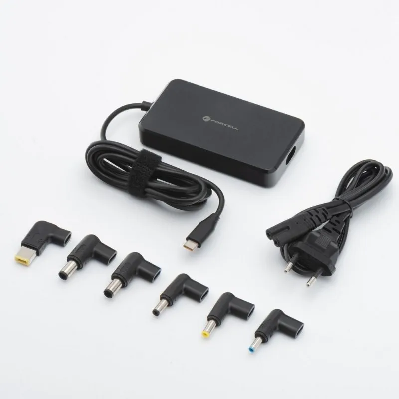 FORCELL F-ENERGY E856 univerzalni punjac za laptop 65W (6 adaptera) crni