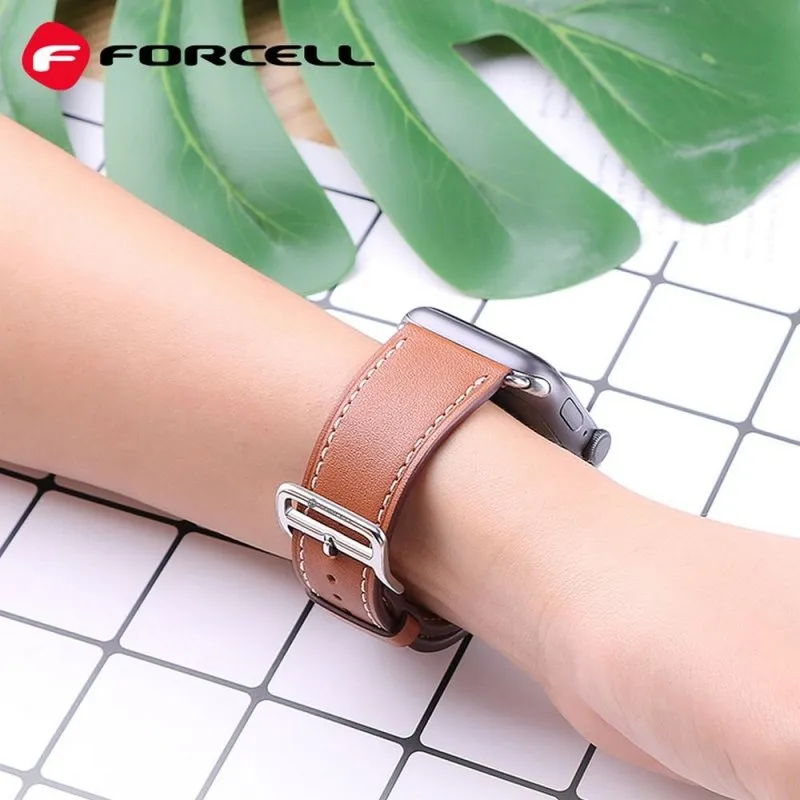 FORCELL F-DESIGN FA20 narukvica od ekoloske koze za APPLE Watch 38/40/41 mm braon