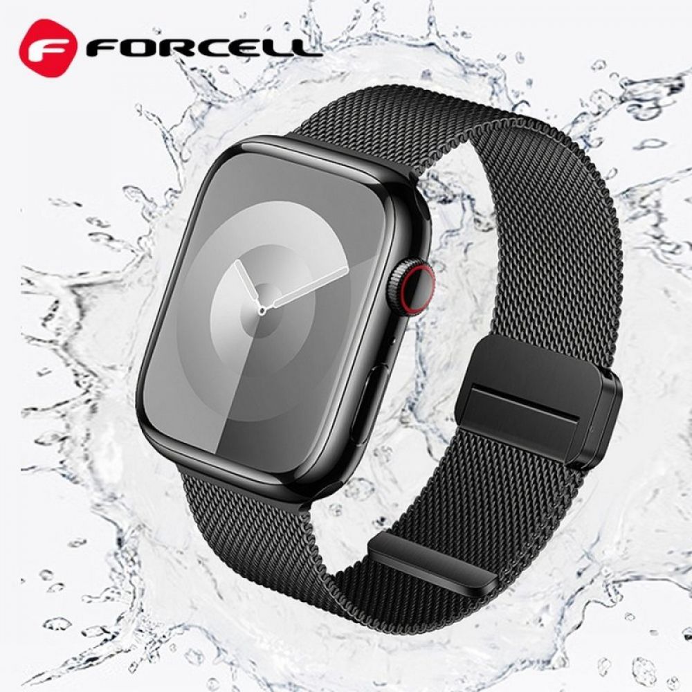 FORCELL F-DESIGN FA14 magnetna narukvica od nehrdjajuceg celika za APPLE Watch 42/44/45/49 mm crna