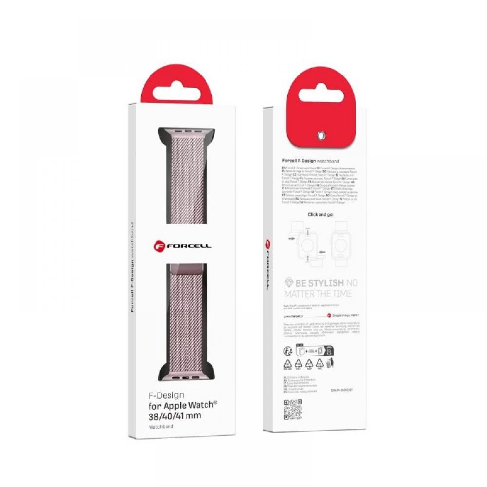 FORCELL F-DESIGN FA14 magnetna narukvica od nehrdjajuceg celika za APPLE Watch 38/40/41 mm pink