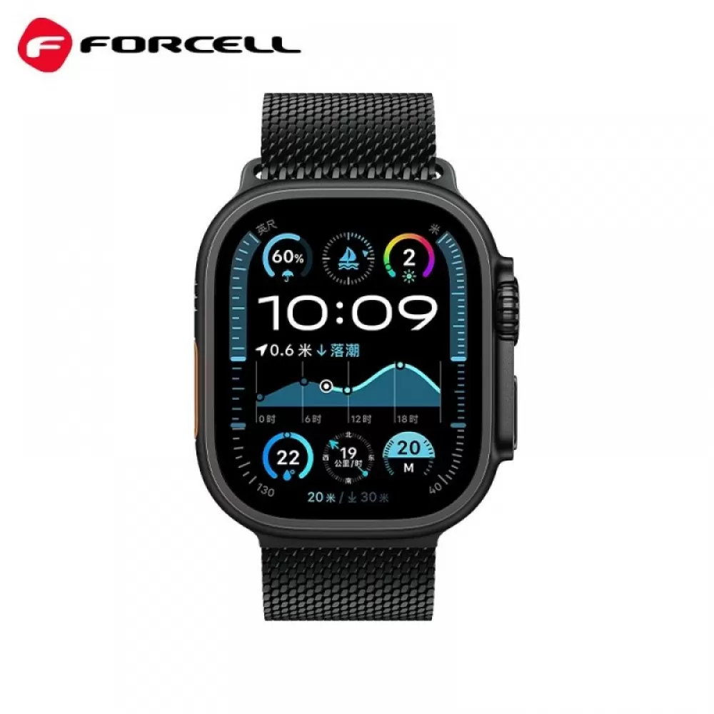 FORCELL F-DESIGN FA11 narukvica od nehrdjajuceg celika za APPLE Watch 42/44/45/49 mm crna