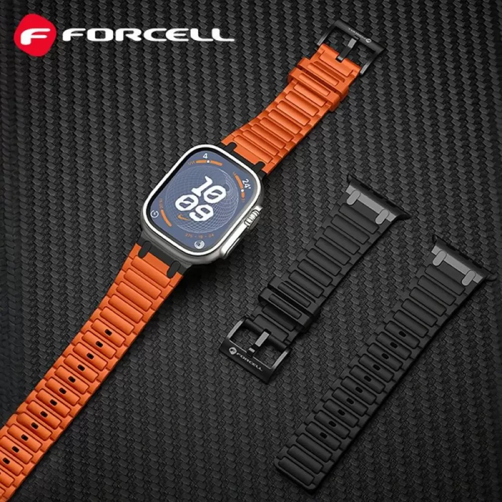 FORCELL F-DESIGN FA06 silikonska narukvica za APPLE Watch 42/44/45/49 mm crna