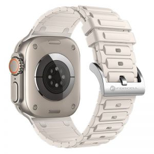 FORCELL F-DESIGN FA06 silikonska narukvica za APPLE Watch 42/44/45/49 mm bela