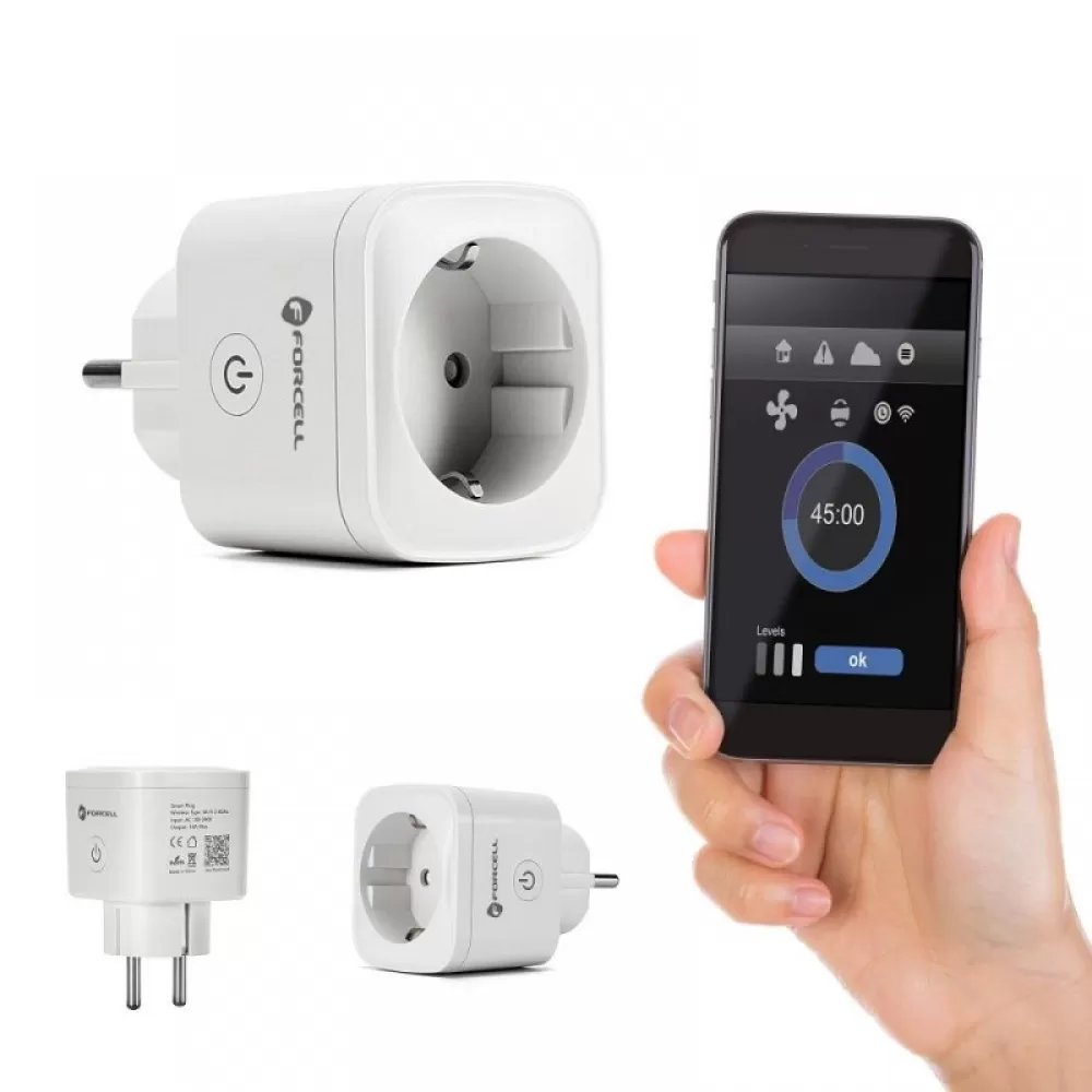 Pametna WiFi uticnica – Forcell F-Energy EU02. bela